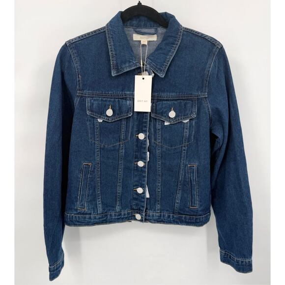 NWT Brit.NY Mixed Media Floral Paisley Denim Jean Jacket Size M - Picture 2 of 9